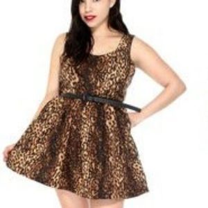 Leopard High Waist Sleeveless Shift Dress Size Sm